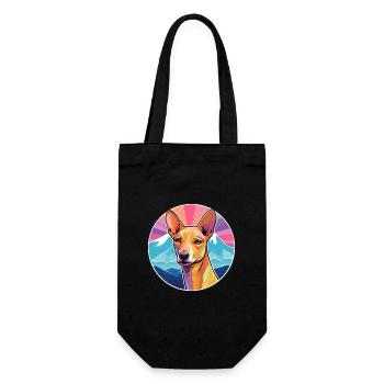 Podenco Canario Dog Breed Cartoon Kawaii Watercolo - Gift Bag for Bottles - black - Front