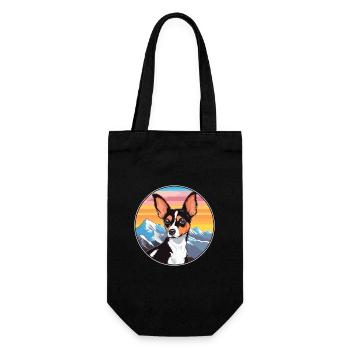 Jouet Fox Terrier Chien Race Cartoon Kawaii Watercolo - Sac à bouteille - noir - Devant