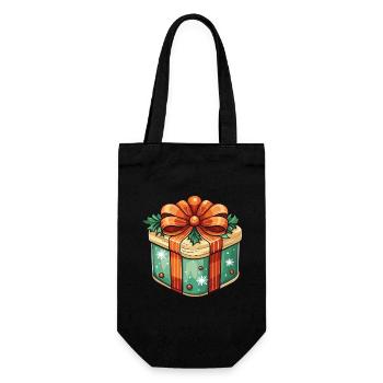 Gift in green with red bows - Gift Bag for Bottles - black - Front