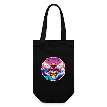 Bee Watercolor Cartoon Kawaii Pet Animal Colorful - Gift Bag for Bottles - black - Front