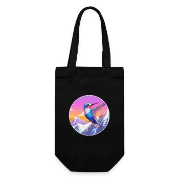 Colibri Aquarelle Dessin Animé Kawaii Animal De Compagnie C - Sac à bouteille - noir - Devant