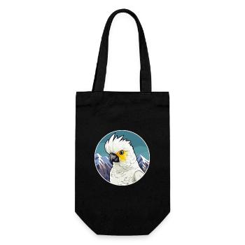 Cacatoès aquarelle dessin animé kawaii animal de compagnie animal Colo - Sac à bouteille - noir - Devant
