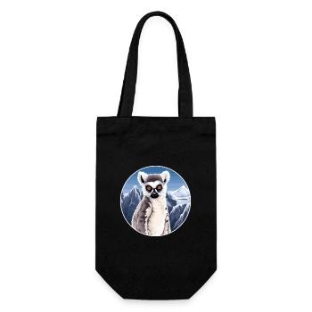 Lémurien Aquarelle Dessin Animé Kawaii Animal Animal Colorfu - Sac à bouteille - noir - Devant
