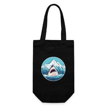 Shark Watercolor Cartoon Kawaii Pet Animal Colorfu - Gift Bag for Bottles - black - Front