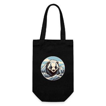 Blaireau Aquarelle Dessin Animé Kawaii Animal De Compagnie Colorf - Sac à bouteille - noir - Devant