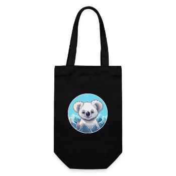 Koala Watercolor Cartoon Kawaii Pet Animal Colorfu - Gift Bag for Bottles - black - Front