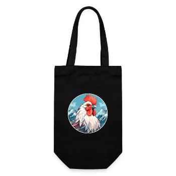 Coq Aquarelle Dessin Animé Kawaii Animal De Compagnie Animal Couleur - Sac à bouteille - noir - Devant