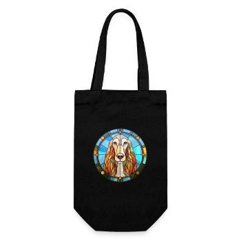 Lévrier afghan chien race vitrail coloré Wate - Sac à bouteille - noir - Devant