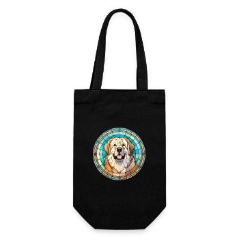 Caucasian Shepherd Dog Breed Stained Glass Colorfu - Gift Bag for Bottles - black - Front