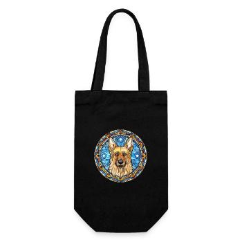 Bohemian Shepherd Dog Breed Stained Glass Colorful - Gift Bag for Bottles - black - Front