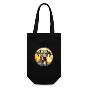 Catahoula Leopard Hund Rasse Bunt Glas Bunt - Geschenkbeutel für Flaschen - Schwarz - Vorne