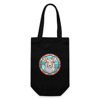 Chinois à crête chien race vitrail coloré W - Sac à bouteille - noir - Devant