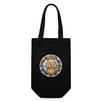 Goldendoodle Dog Breed Stained Glass Colorful Wate - Gift Bag for Bottles - black - Front