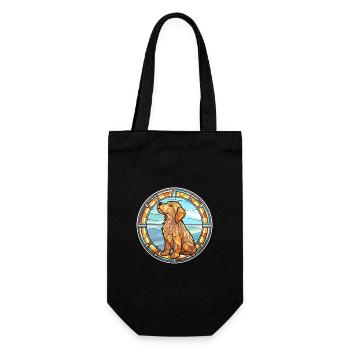 Griffon Fauve De Bretagne Dog Breed Stained Glass - Gift Bag for Bottles - black - Front