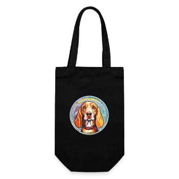 Estnischer Jagdhund Rasse Buntes Glas Bunt Wa - Geschenkbeutel für Flaschen - Schwarz - Vorne