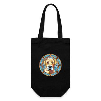 Kangal chien race vitrail aquarelle colorée - Sac à bouteille - noir - Devant