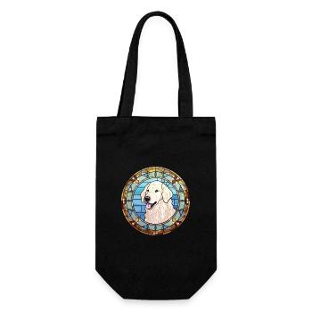 Kuvasz Hunderasse Buntes Glas Buntes Aquarell - Geschenkbeutel für Flaschen - Schwarz - Vorne
