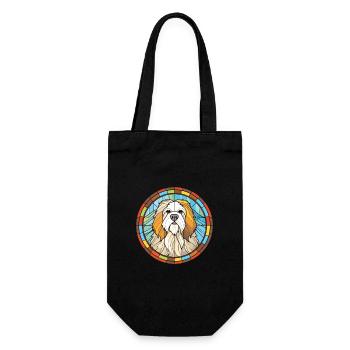Himalaya-Schäferhund Hunderasse Buntglas Colorfu - Geschenkbeutel für Flaschen - Schwarz - Vorne