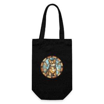 Kishu Ken chien race vitrail coloré Waterco - Sac à bouteille - noir - Devant