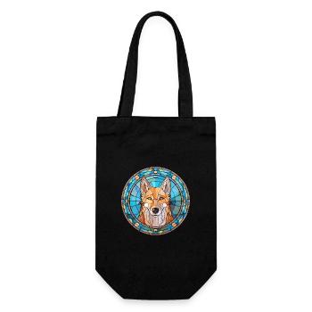 Kunming Wolfhund Hunderasse Buntes Glas Buntes W - Geschenkbeutel für Flaschen - Schwarz - Vorne