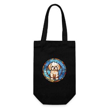 Maltipoo Hunderasse Buntes Glas Buntes Wassercol - Geschenkbeutel für Flaschen - Schwarz - Vorne