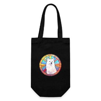 Spitz japonais chien race vitrail coloré Wa - Sac à bouteille - noir - Devant