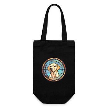 Labrador Dog Breed Stained Glass Colorful Watercol - Gift Bag for Bottles - black - Front