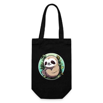 Dessin paresseux - Sac à bouteille - noir - Devant