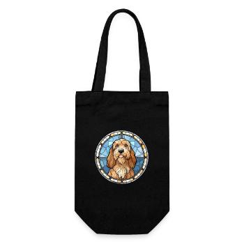 Otterhound Dog Breed Stained Glass Colorful Waterc - Gift Bag for Bottles - black - Front