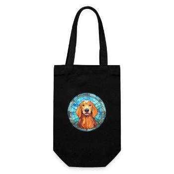 Saarlooswolfhond Dog Breed Stained Glass Colorful - Gift Bag for Bottles - black - Front