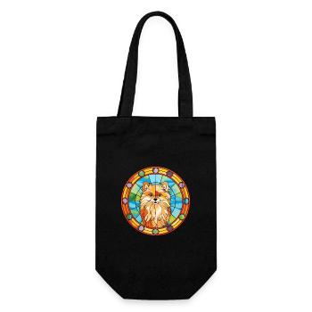Pomeranian German Spitz Dog Breed Stained Glass Co - Gift Bag for Bottles - black - Front