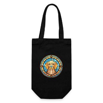 Rajapalayam Dog Breed Stained Glass Colorful Water - Gift Bag for Bottles - black - Front
