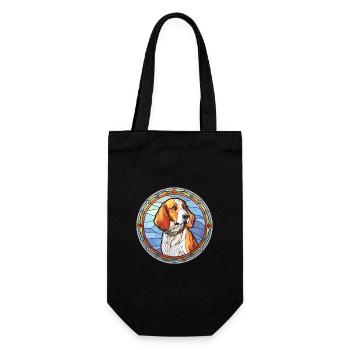 Chien russe chien race vitrail coloré Wat - Sac à bouteille - noir - Devant