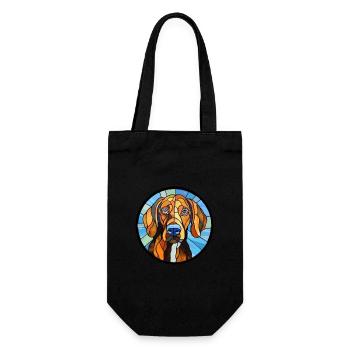Schweizer Laufhund Hunderasse Buntglas Colorfu - Geschenkbeutel für Flaschen - Schwarz - Vorne
