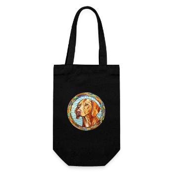 Vizsla Dog Breed Stained Glass Colorful Watercolor - Gift Bag for Bottles - black - Front