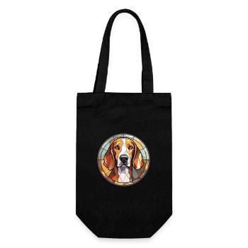 Treeing Walker Coonhound Dog Breed Stained Glass C - Gift Bag for Bottles - black - Front
