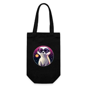 Erdmännchen Zeichnung - Geschenkbeutel für Flaschen - Schwarz - Vorne