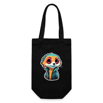 Meerkat Drawing - Gift Bag for Bottles - black - Front
