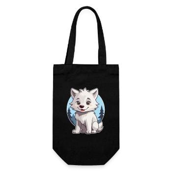 Cute wolf or dog husky - Gift Bag for Bottles - black - Front