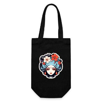 Geisha Illustration - Gift Bag for Bottles - black - Front
