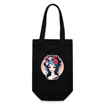 Geisha Illustration - Gift Bag for Bottles - black - Front
