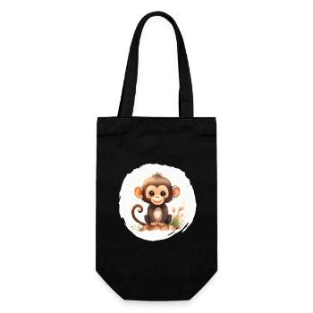 Aquarelle de singe - Sac à bouteille - noir - Devant