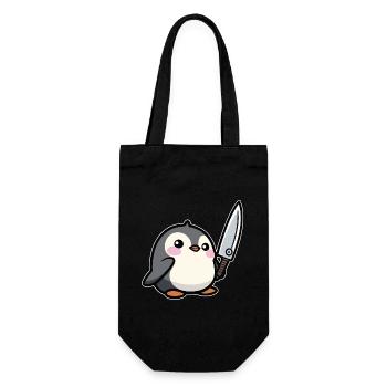 Lustiger Pinguin - Geschenkbeutel für Flaschen - Schwarz - Vorne