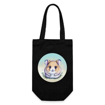 Cute pastel watercolor hamster - Gift Bag for Bottles - black - Front