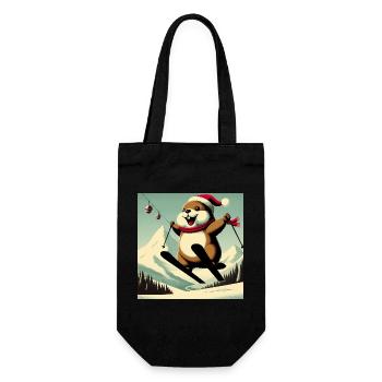 Marmotte Ski Affiche Vintage - Sac à bouteille - noir - Devant