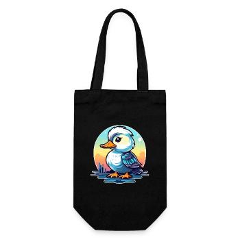 Duck Illustration - Gift Bag for Bottles - black - Front
