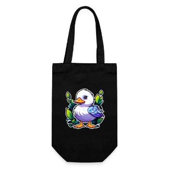 Duck Illustration - Gift Bag for Bottles - black - Front