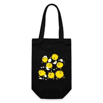Chick BEEPY Happy Easter 7 Naughty Yellow Comic Funny - Gift Bag for Bottles - black - Front