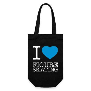 I LOVE FIGURE SKATING Eiskunstlaufen - Geschenkbeutel für Flaschen - Schwarz - Vorne