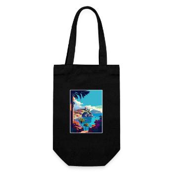 Ischia Italy Coastal Vintage Travel Poster WPA Art - Gift Bag for Bottles - black - Front
